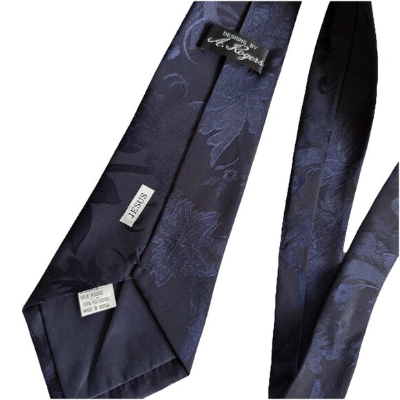A Rogers Men's SHORT Necktie Jesus Appears to Disciples Christian Religious Blue - Picture 4 of 5